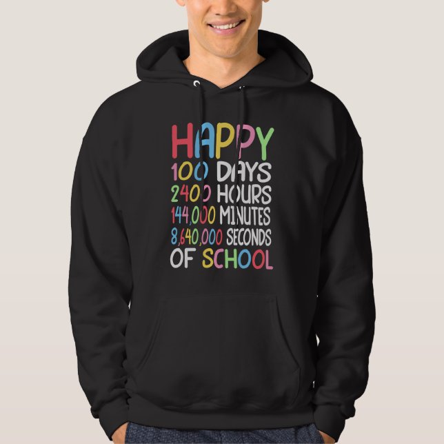 100th Day Of School Math Teacher Happy 100 Days Of Hoodie (Framsida)