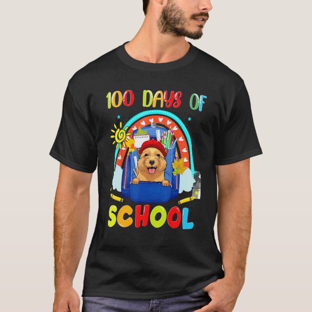 100th Day of School Norfolk Terrier Dog Teacher T Shirt (Framsida)