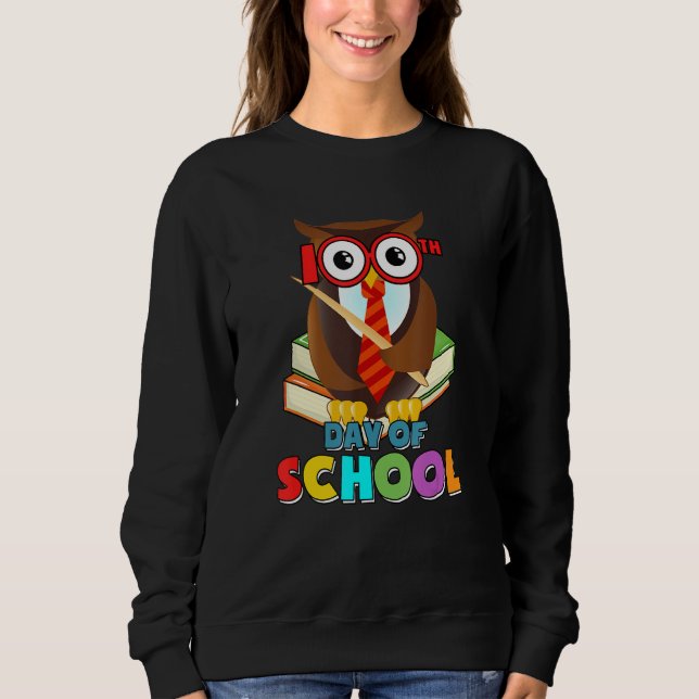 100th Day of School Owl Gift Teacher Student Kids  T Shirt (Framsida)