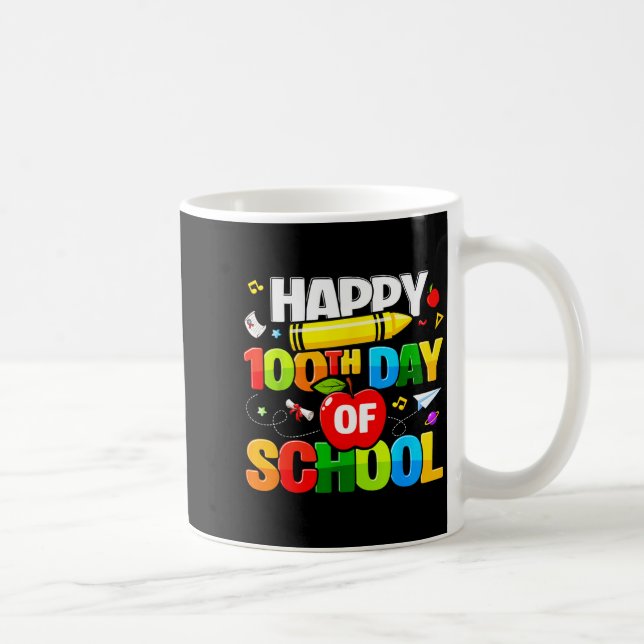100th Day Of School Shirt For Teachers Kids Happy  Kaffemugg (Höger)