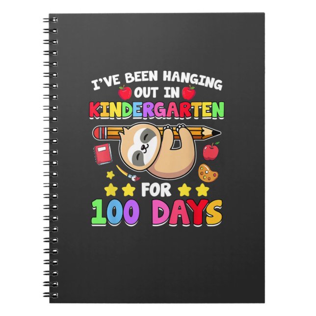 100th Day Of School Sloth Shirt Kindergarten 100 D Anteckningsbok (Framsidan)