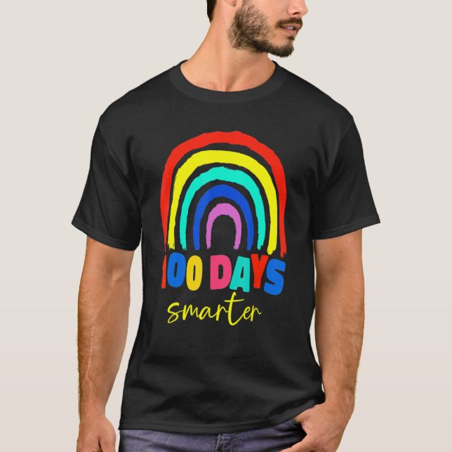 100th Day Of School Teacher 100 Days Smarter Boho  T Shirt (Framsida)