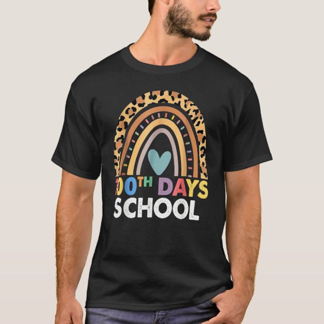 100th Day Of School Teacher 100 Days Smarter Leopa T Shirt (Framsida)