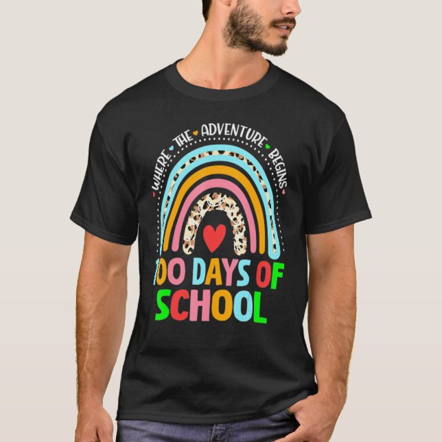 100th Day Of School Teacher 100 Days Smarter Leopa T Shirt (Framsida)