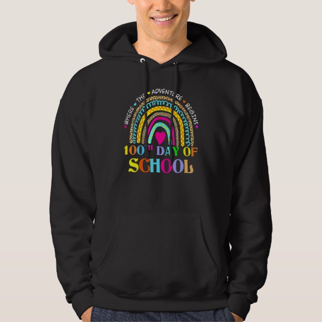 100th Day Of School Teacher  100 Days Smarter Rain Hoodie (Framsida)