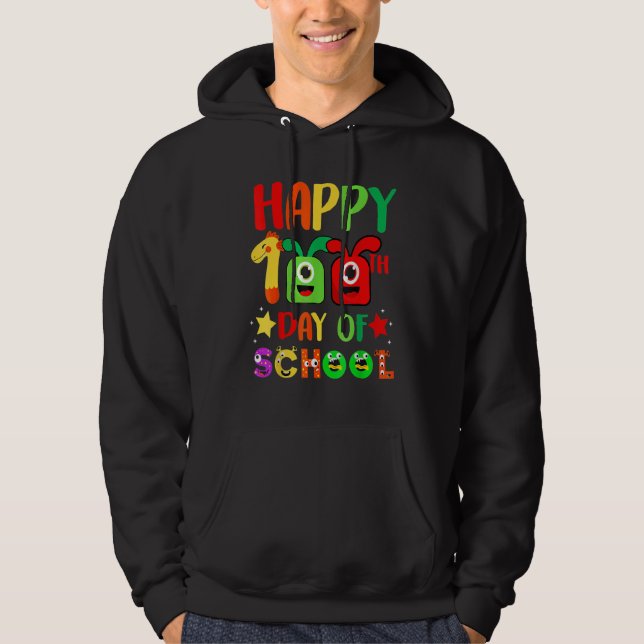 100th Day Of School Teacher 100 Days Smarter Rainb Hoodie (Framsida)