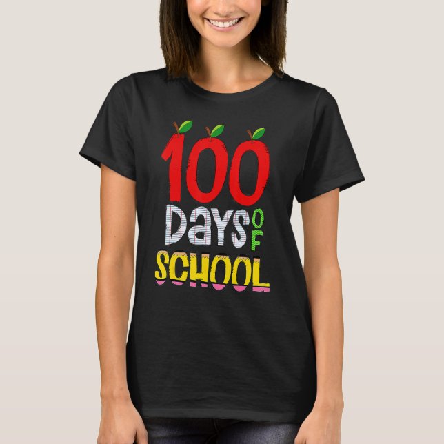 100th Day Of School Teacher 100 Days Smarter Rainb T Shirt (Framsida)