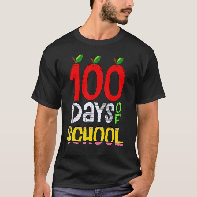 100th Day Of School Teacher 100 Days Smarter Rainb T Shirt (Framsida)