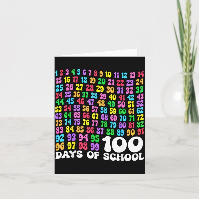 100th Day Of School Teacher Kids 100 Days Math Num Kort (Framsida)
