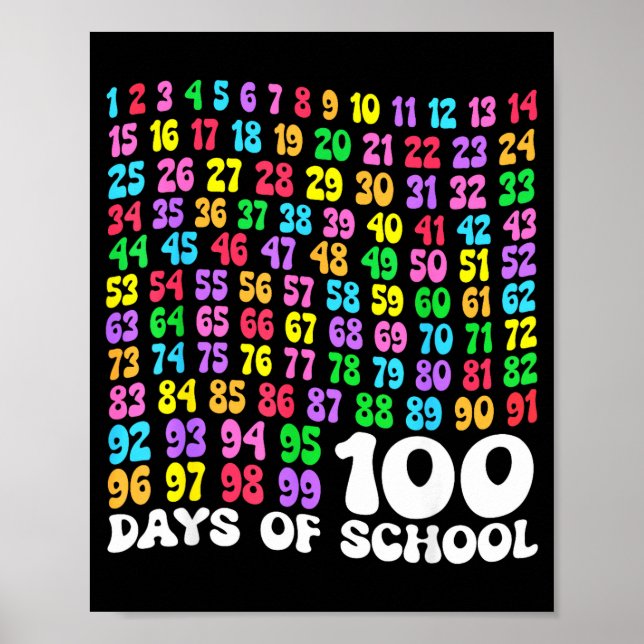 100th Day Of School Teacher Kids 100 Days Math Num Poster (Framsidan)