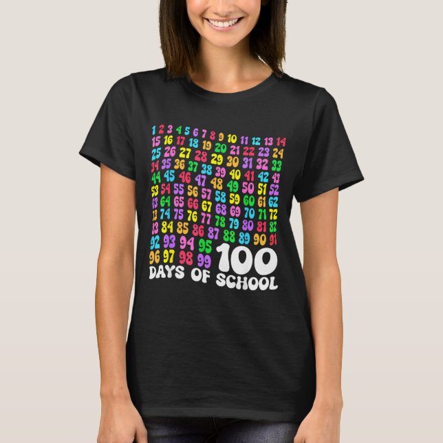 100th Day Of School Teacher Kids 100 Days Math Num T Shirt (Framsida)
