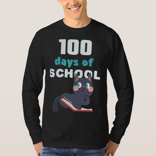 100th Day of School Teacher Kitten Kitten T Shirt (Framsida)