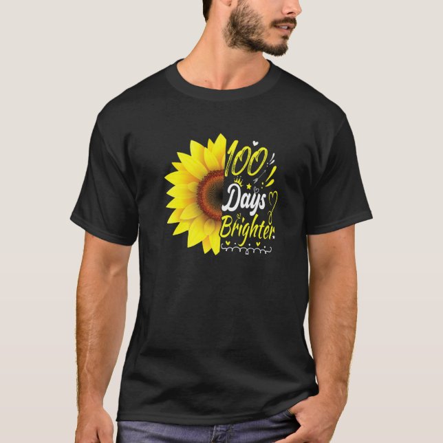 100th Day of School Teacher Sunflower Lovers for W T Shirt (Framsida)