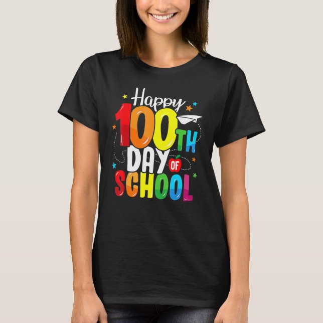 100th Day Of School Teachers Kids Child Happy 100  T Shirt (Framsida)