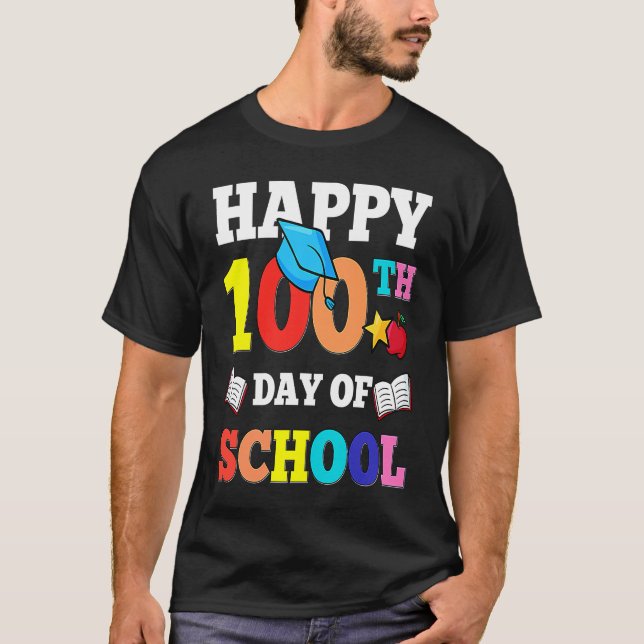 100th Day of School Teachers Kids Child Happy 100  T Shirt (Framsida)