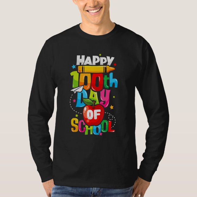 100th Day Of School Teachers Kids Child Happy 100  T Shirt (Framsida)