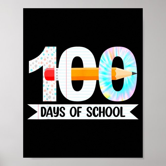100th Day Of School Teachers Students 100 Days Of  Poster (Framsidan)