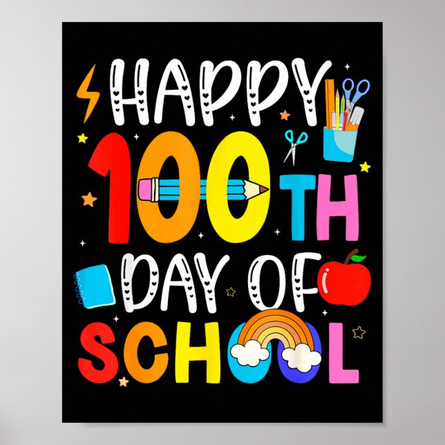 100th Day Of School Teachers Students 100 Days Of  Poster (Framsidan)