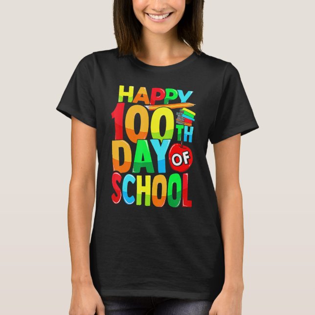 100th Day Of School Teachers Womens Girls 100 Days T Shirt (Framsida)