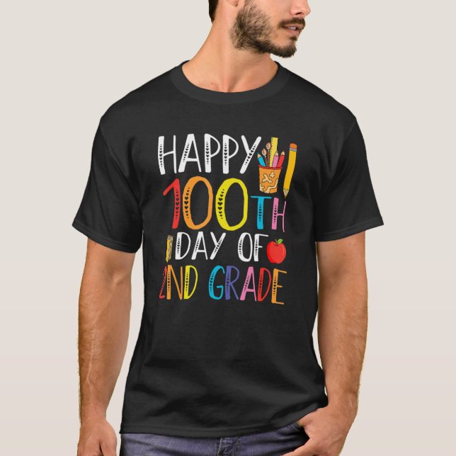 100th Day of Second Grade Teachers Kids 100 Days o T Shirt (Framsida)