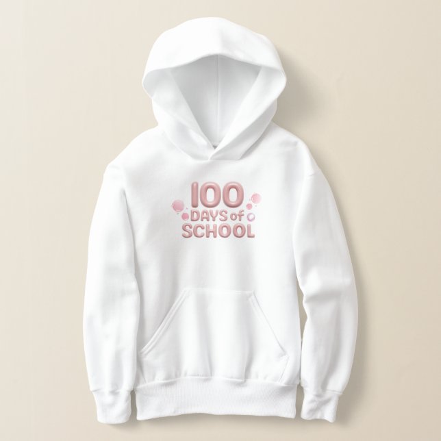 100th Day School Kids' Pullover Hoodie T Shirt (Laydown)
