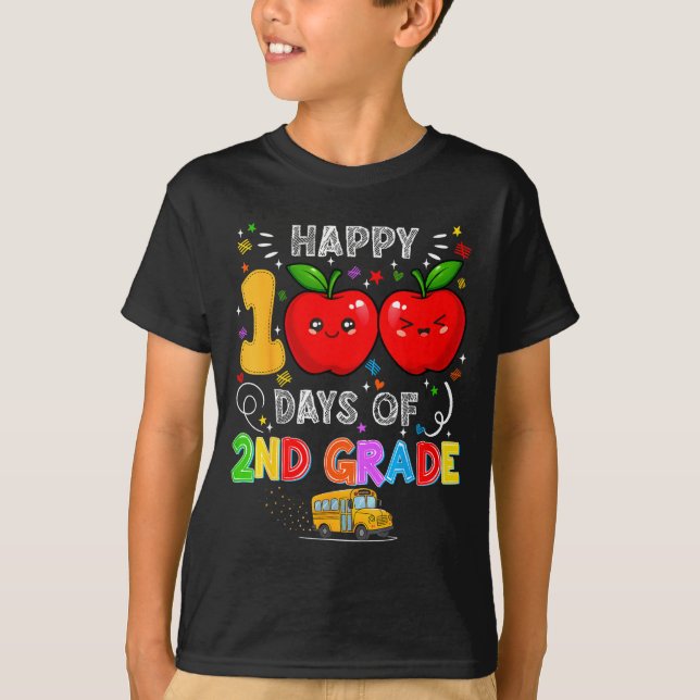 100th Days Of 2nd Grade 100 Days Toddler Girl  T Shirt (Framsida)