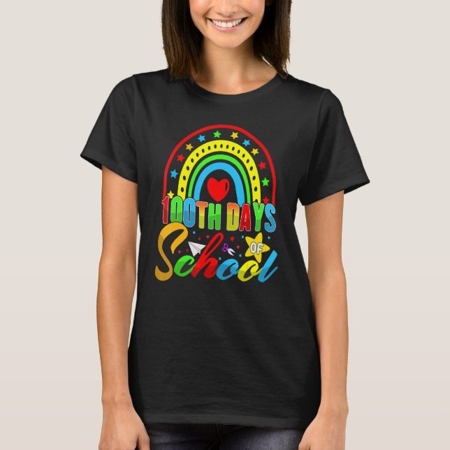 100th Days of School Teacher Kids - 100 Days Smart T Shirt (Framsida)