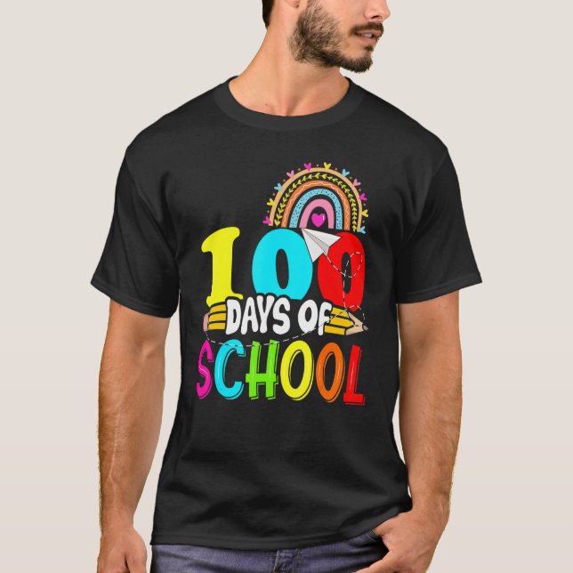 100th Days of School Teacher Kids - 100 Days Smart T Shirt (Framsida)