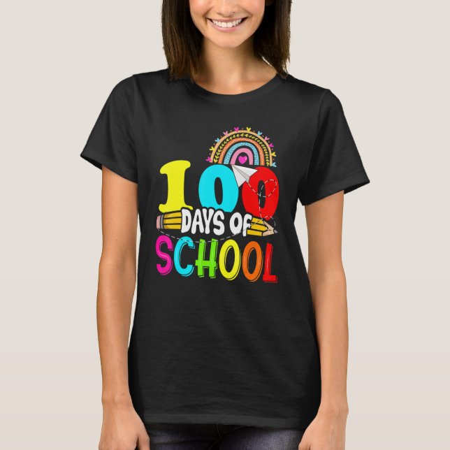 100th Days of School Teacher Kids - 100 Days Smart T Shirt (Framsida)