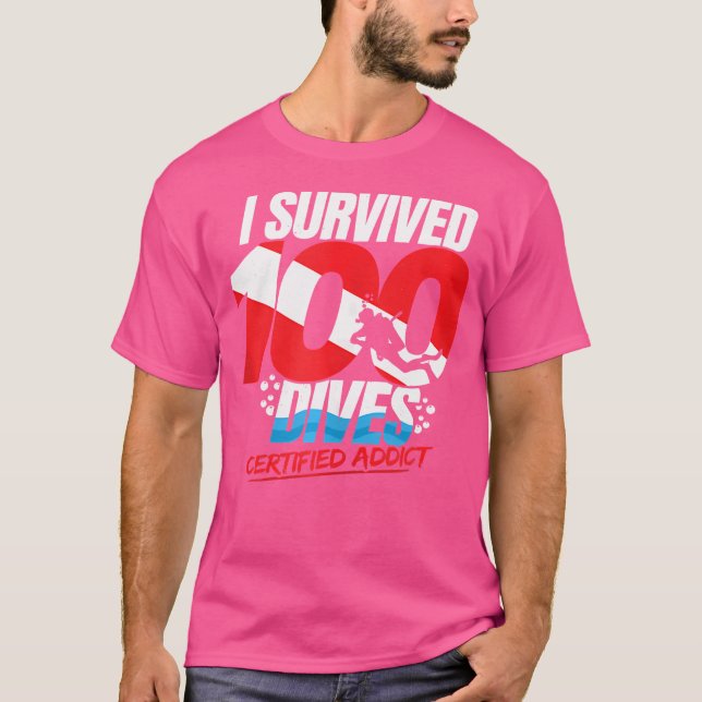 100Th Div Diver Down Flagga Funny Dyka T Shirt (Framsida)
