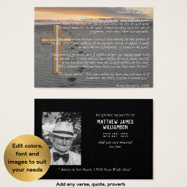 100x FOTPRINTER i SAND Memorial Prayer PHOTO-KORT Visitkort