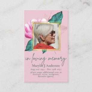100x PHOTO Prayer-minneskort för Söt Blommigt Visitkort