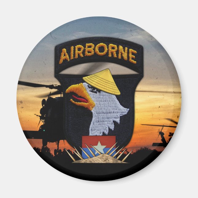 101:a ABN Airborne Screaming Eagles Vietnam Krig Magnet (Framsidan)