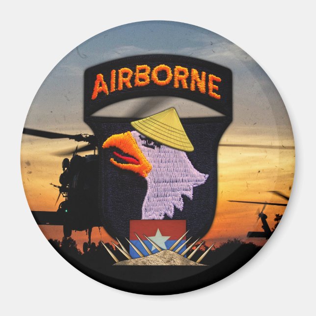 101:a ABN Airborne Screaming Eagles Vietnam Krig Magnet (Framsidan)