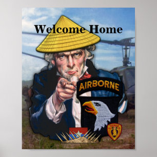 101:a ABN DIV Airborne Vietnam Vets Fort Campbell Poster