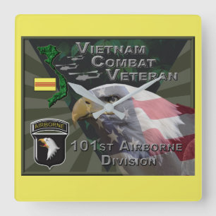101:a Airborne Div Vietnam Bekämpning av veteran Fyrkantig Klocka