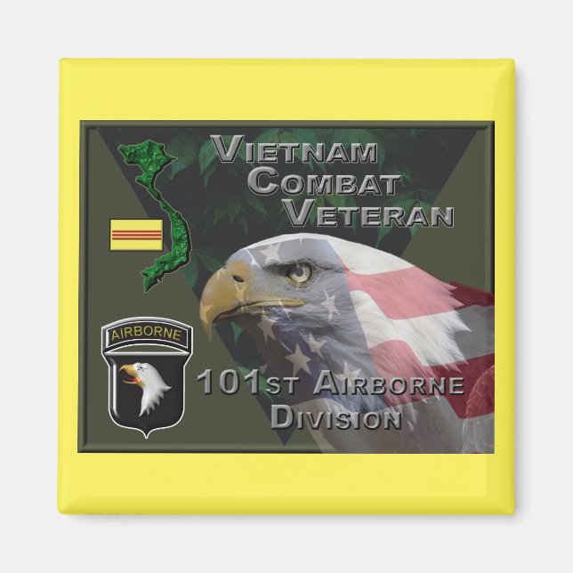 101:a Airborne Div Vietnam Combat Veteran Magnet (Framsidan)