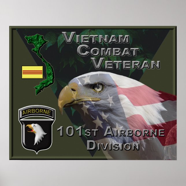 101:a Airborne Div Vietnam Combat Veteran Poster (Framsidan)