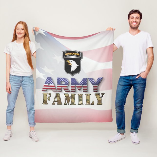 101:a Airborne Division Army-familjen Fleecefilt (På plats)