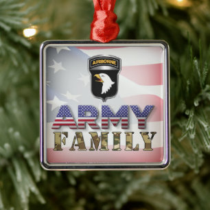 101:a Airborne Division Army-familjen  Julgransprydnad Metall