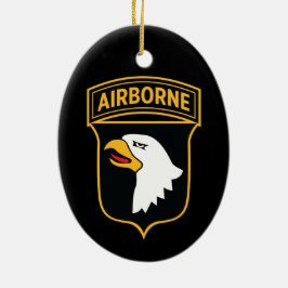 101:a Airborne Division - Militär Patch Insignia Julgransprydnad Keramik
