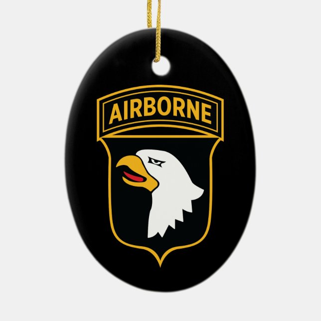 101:a Airborne Division - Militär Patch Insignia Julgransprydnad Keramik (Baksidan)