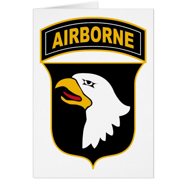 101:a Airborne Division Militärveteran Hälsningskort (Framsidan)
