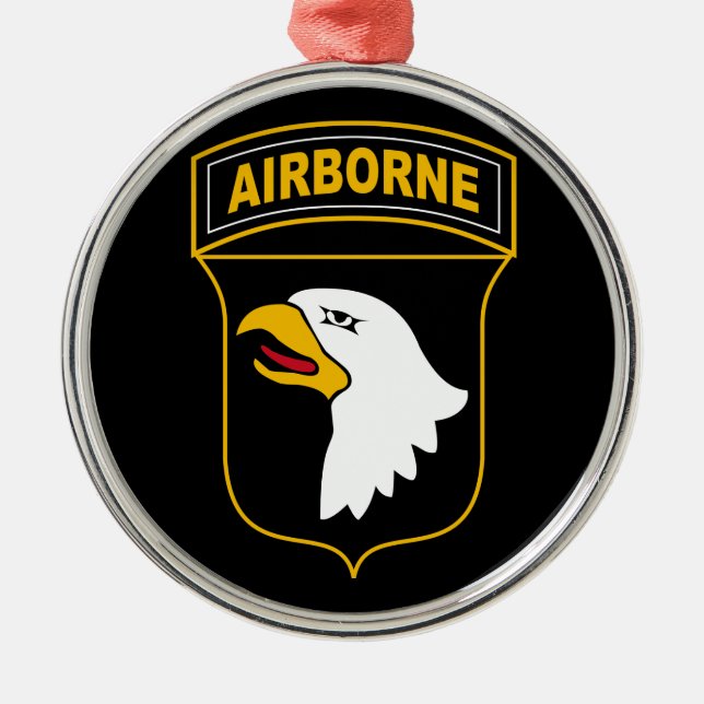 101:a Airborne Division Militärveteran Julgransprydnad Metall (Framsidan)