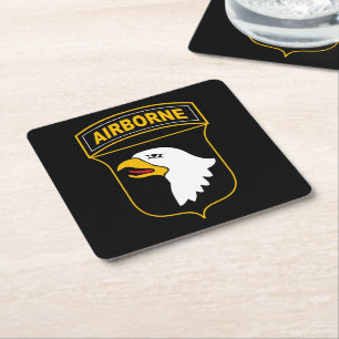 101:a Airborne Division Militärveteran Underlägg Papper Kvadrat