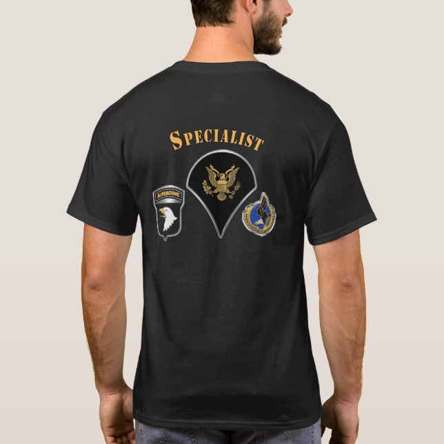 101:a Airborne Division Specialist E4 T Shirt (Baksida)