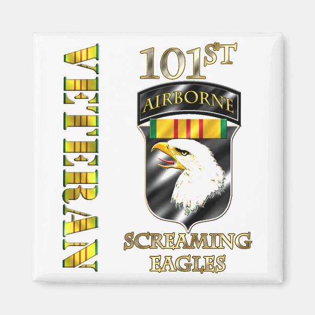 101:a Airborne Division Vietnam Veteran Magnet (Framsidan)