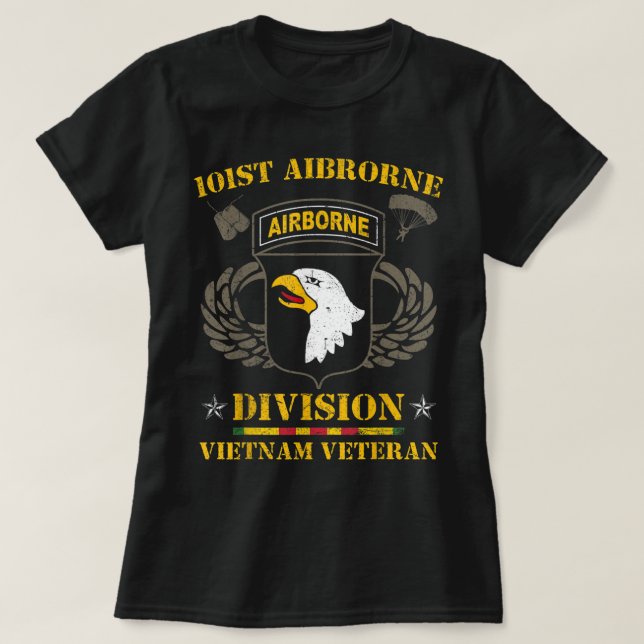 101:a Airborne Division Vietnam Veteran Tshirt, Ve T Shirt (Design framsida)