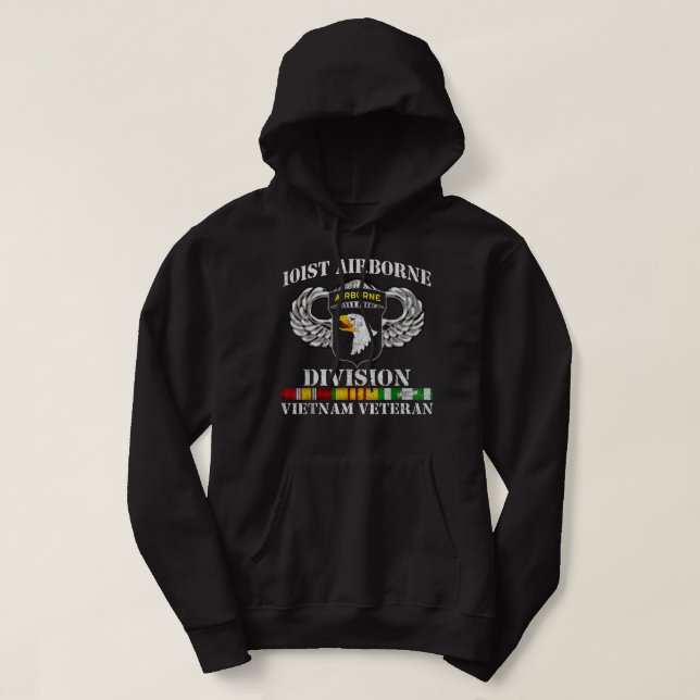 101:a Airborne Division Vietnam Veteran Tshirt Vet Hoodie (Design framsida)