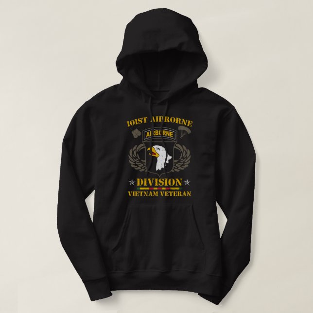101:a Airborne Division Vietnam Veteran, veteraner Hoodie (Design framsida)